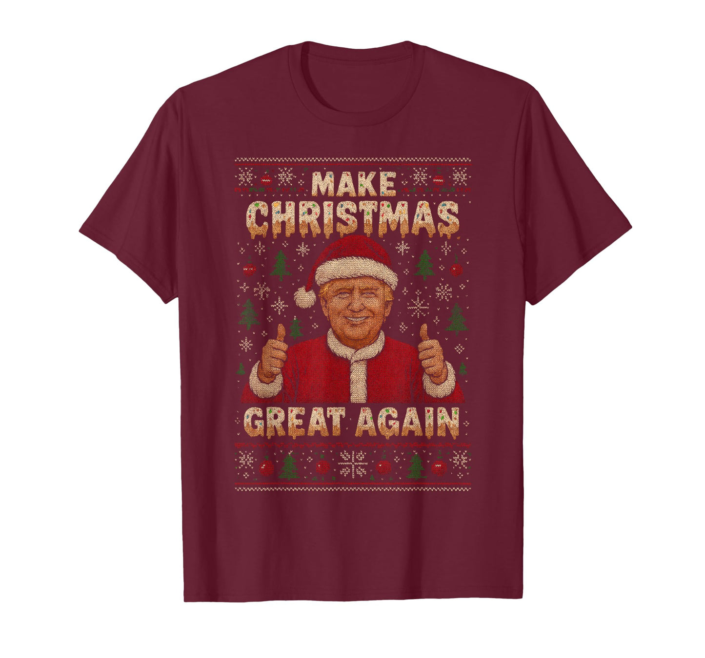 Make Christmas Great Again Ice Cream Drip Funny Ugly Sweater T-Shirt