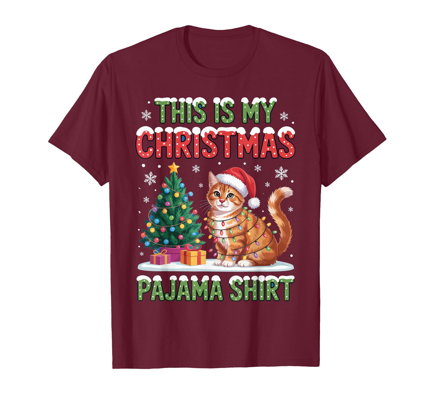 This is My Christmas Pajama Shirt Cat Lovers Holiday Fun T-Shirt