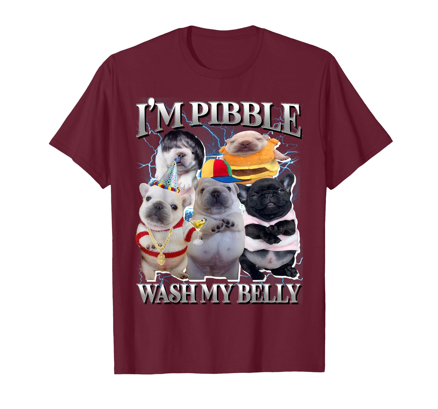 Funny Pibble Dog Meme Brainrot Wash My Belly T-Shirt