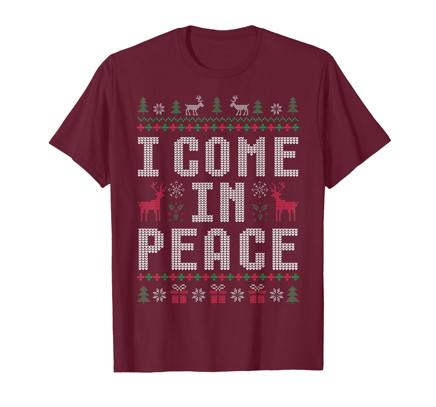 I Come in Peace Couple Matching Ugly Christmas Sweater T-Shirt