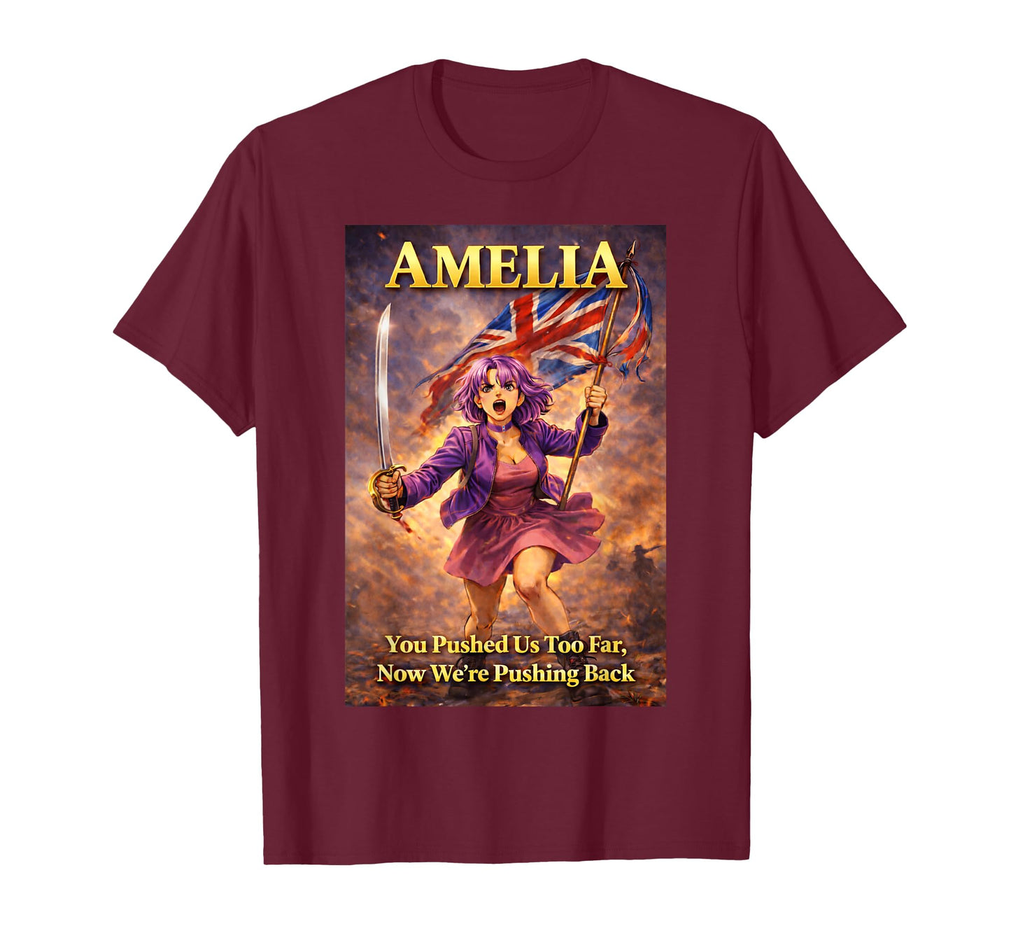 We are All Amelia Vintage UK Union Jack British England T-Shirt