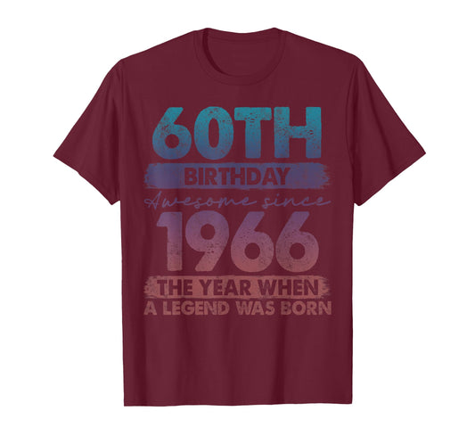 60 Year Old Gifts Vintage 1966 Limited Edition 60th Birthday T-Shirt