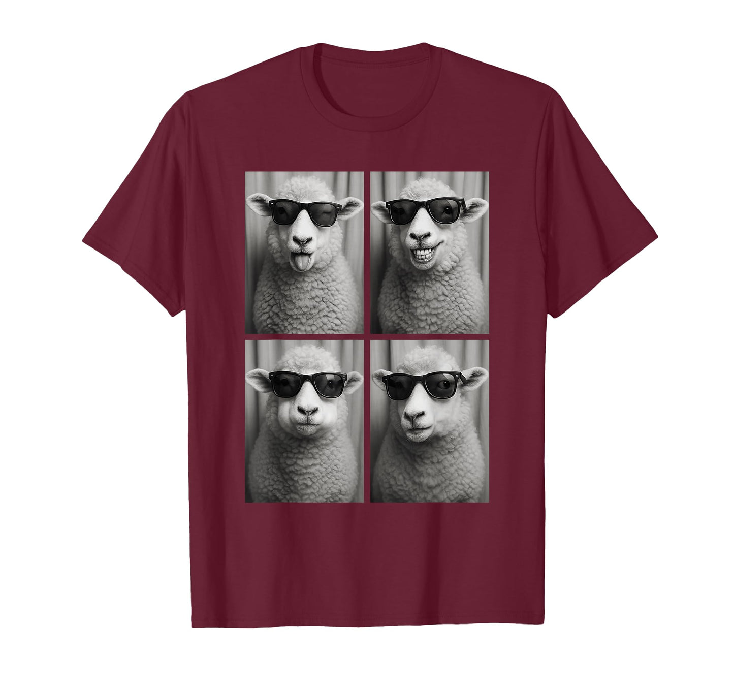 Cool Lambs Sunglasses Sheep Meme Farm Animal Selfie Booth T-Shirt