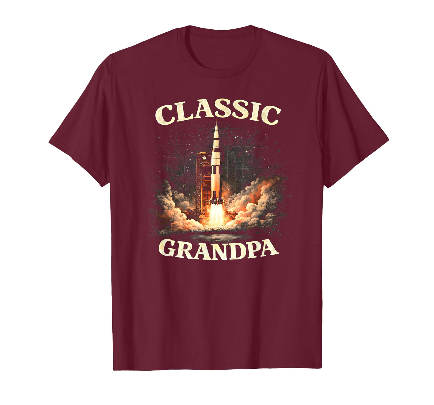 Classic Grandpa Vintage Rocket Retro Space Explorer Style T-Shirt