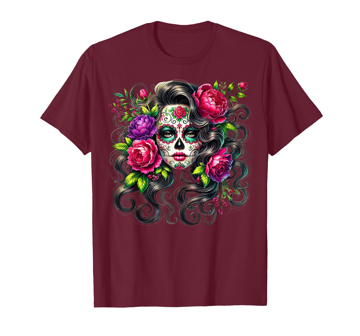 Dia De Muertos La Catrina Day of The Dead Sugar Skull Women T-Shirt