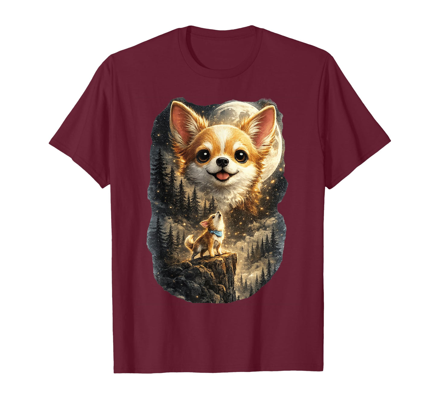 Chihuahua Howling to The Moon Tee Vintage 90s Retro Animal T-Shirt