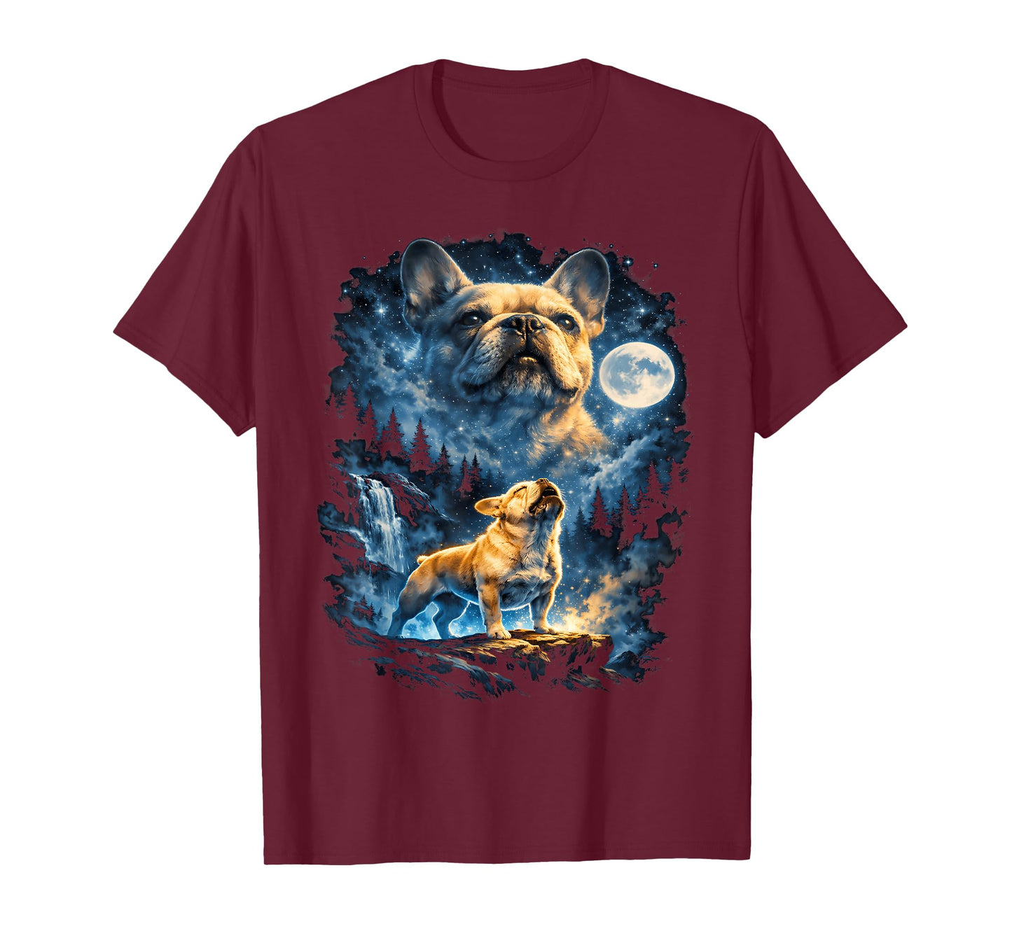 Frenchie Howling At The Moon T-Shirt