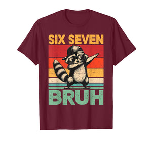 Funny 67 Meme Boys Kids 6 7 Dabbing Six Seven Bruh Raccoon T-Shirt