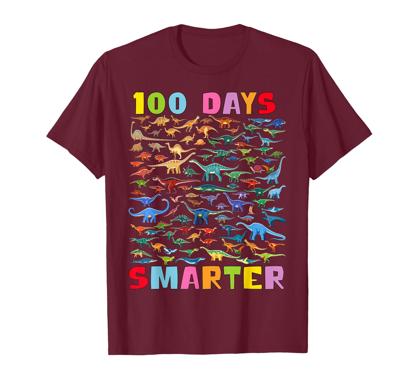 100 Days Smarter Dinosaurs Teacher Kids 100th Day of School T-Shirt