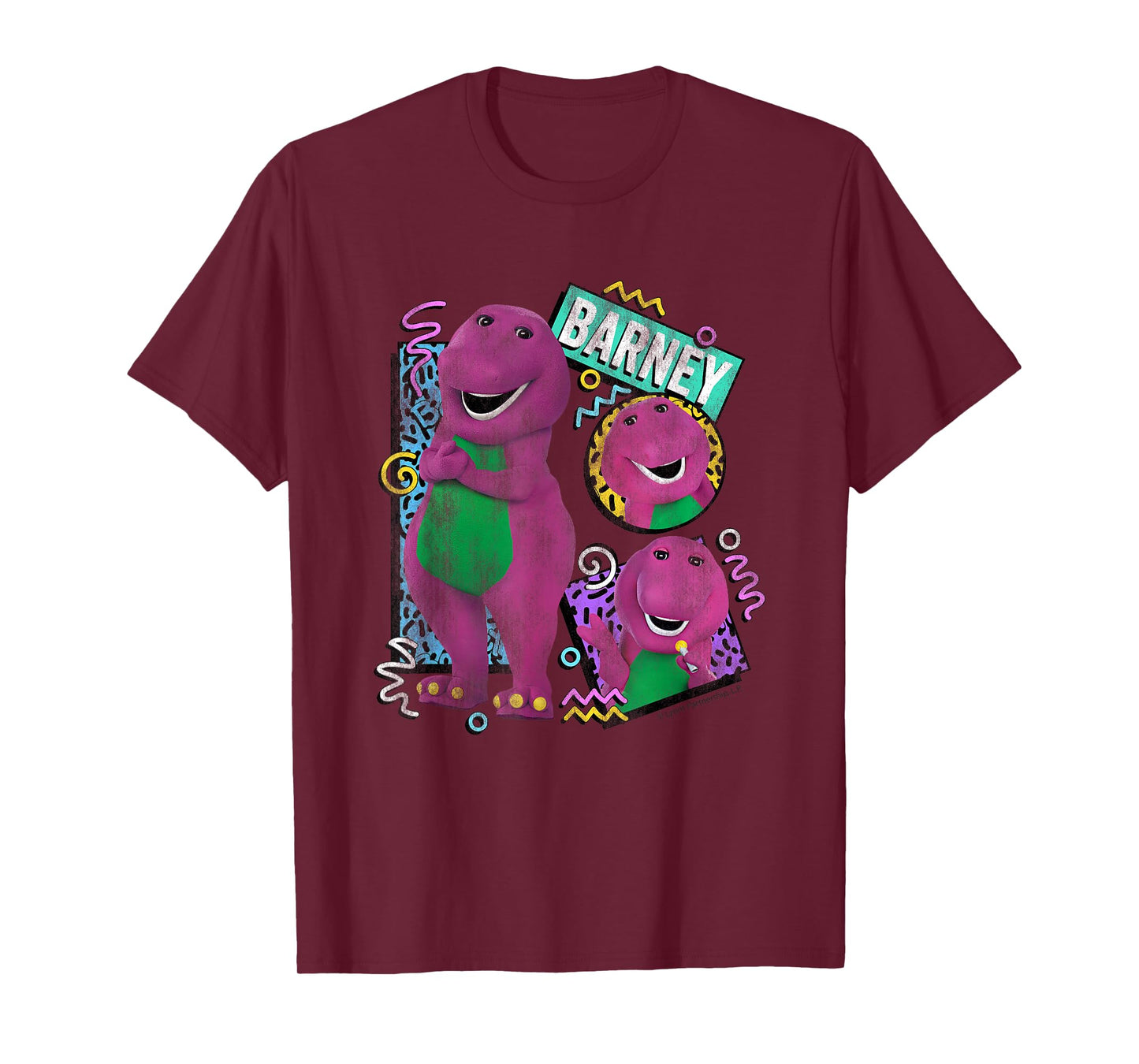 Barney 90s Style Colorful Pattern Retro T-Shirt