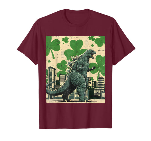 St Patrick Day Japanese Monster Shamrock Kaiju Men Women Kid T-Shirt
