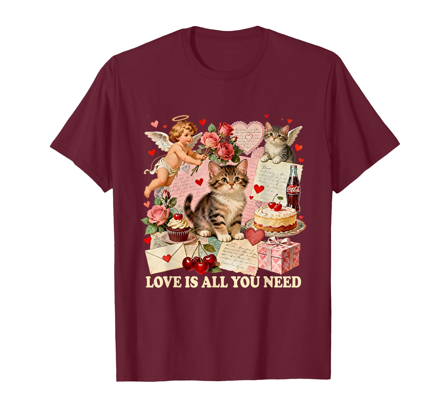 Love is All You Need Cute Valentine Cat Gift T-Shirt
