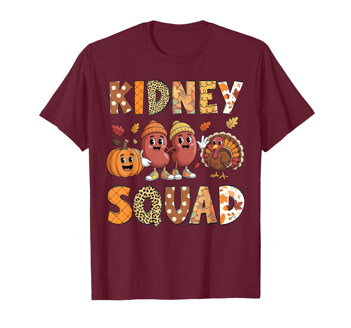 Kidney Squad Turkey Pumpkin Dialysis Nurse Thanksgiving T-Shirt