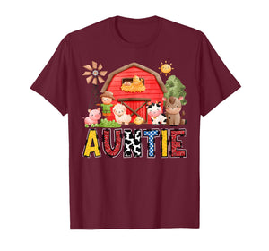 Auntie Red Farm Cow Birthday Boy Matching Family Party T-Shirt