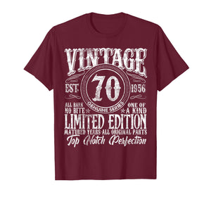 70 Year Old Gifts Vintage 1956 Limited Edition 70th Birthday T-Shirt
