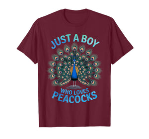 Cool Peacock Design for Boys Kids Men Bird Peacock Lovers T-Shirt