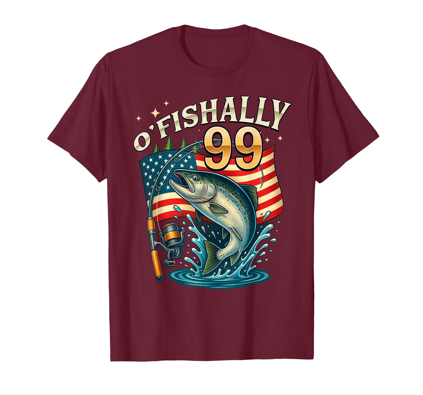 O'fishally 99 Years Old Fishing 99th Birthday Fisherman T-Shirt