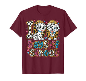 Preppy 100 Days of School Dalmatian Dog Teachers Kids T-Shirt