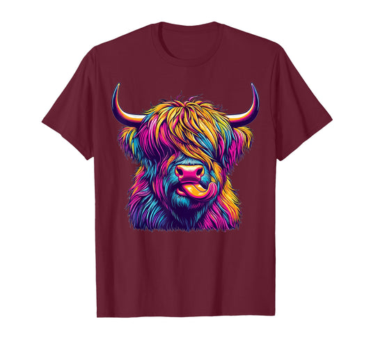 Colorful Highland Cow T-Shirt