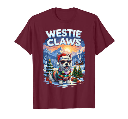 Christmas Santa Westie Claws Dog Owner West Highland Terrier T-Shirt