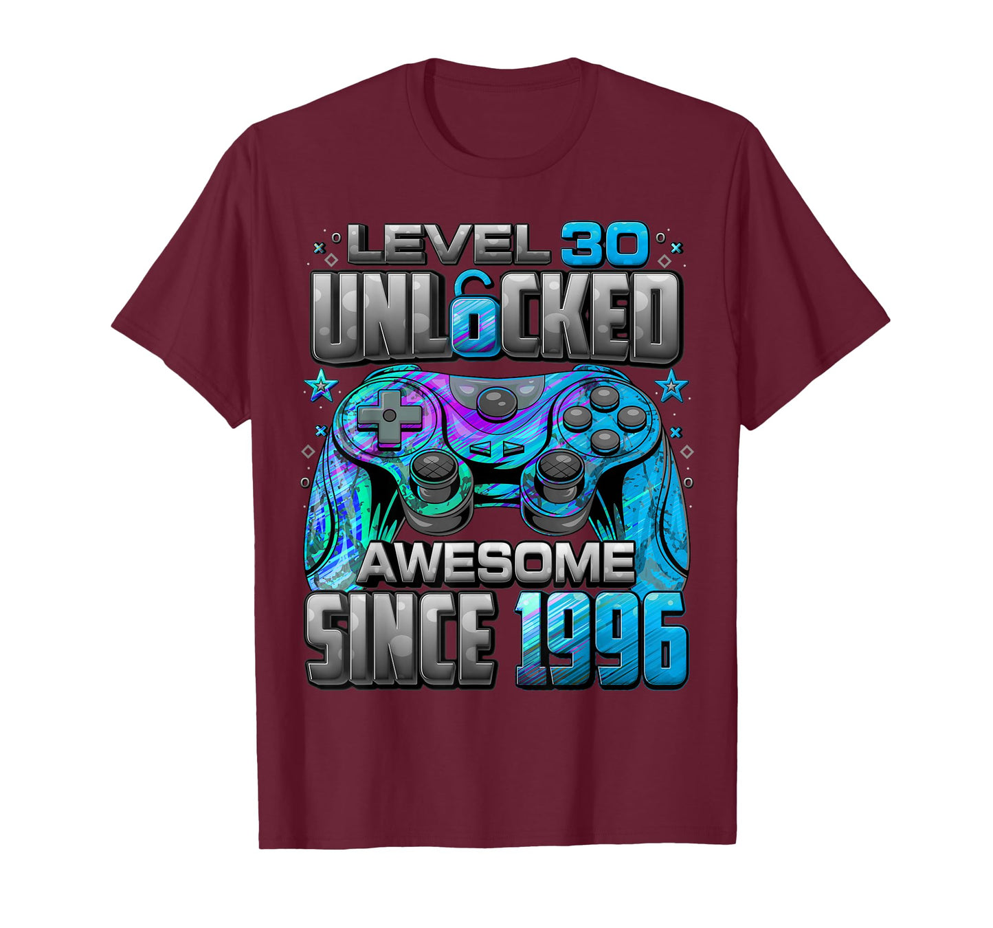 Level 30 Unlocked Awesome Since 1996 30th Birthday Gaming T-Shirt