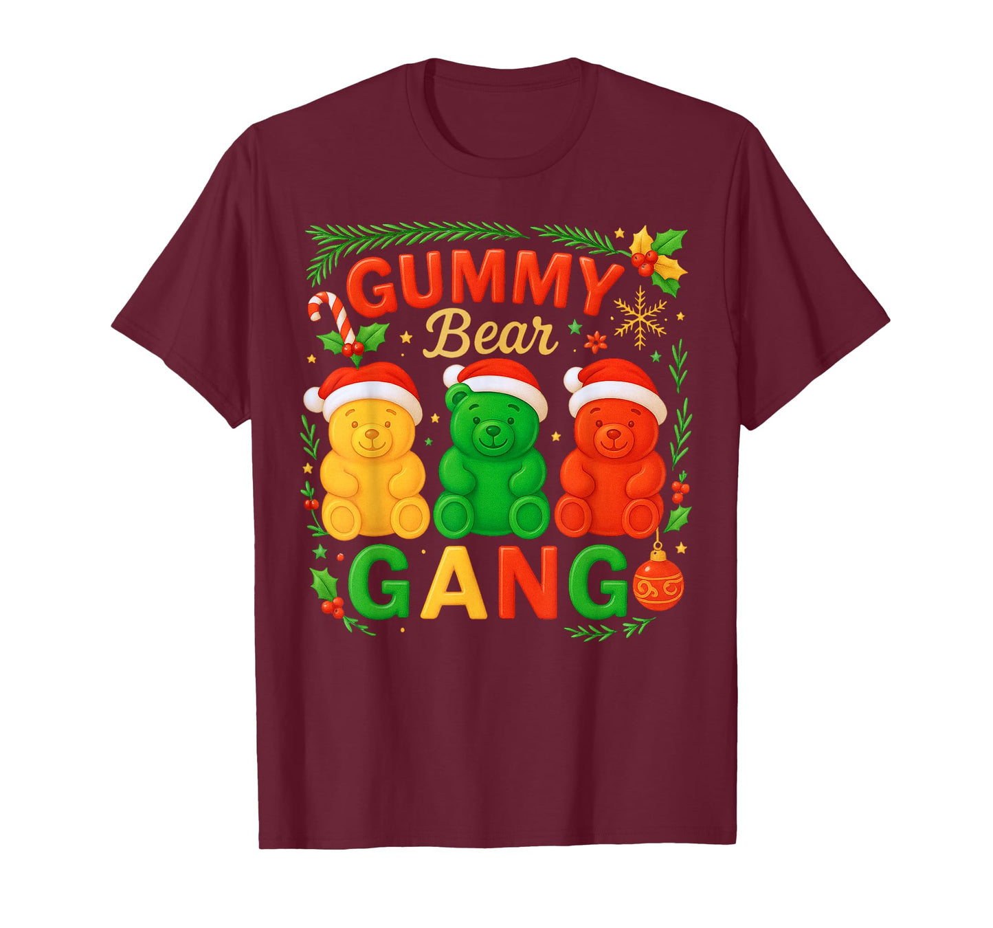 Gummy Bear Gang Christmas Candy Squad Kids Team Xmas Costume T-Shirt