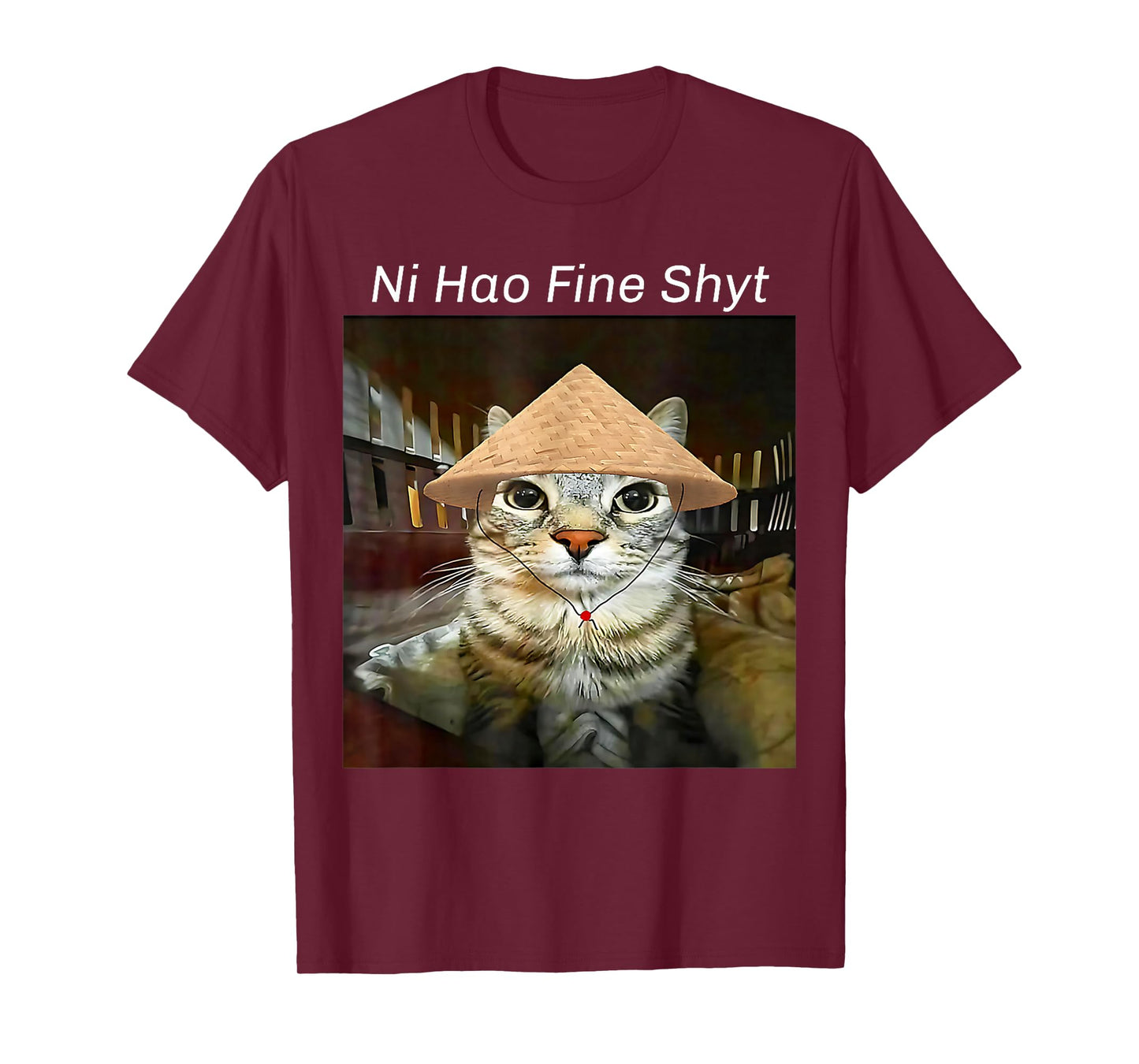 Ni Hao Fine Shyt Cat Funny Cute Meme T-Shirt
