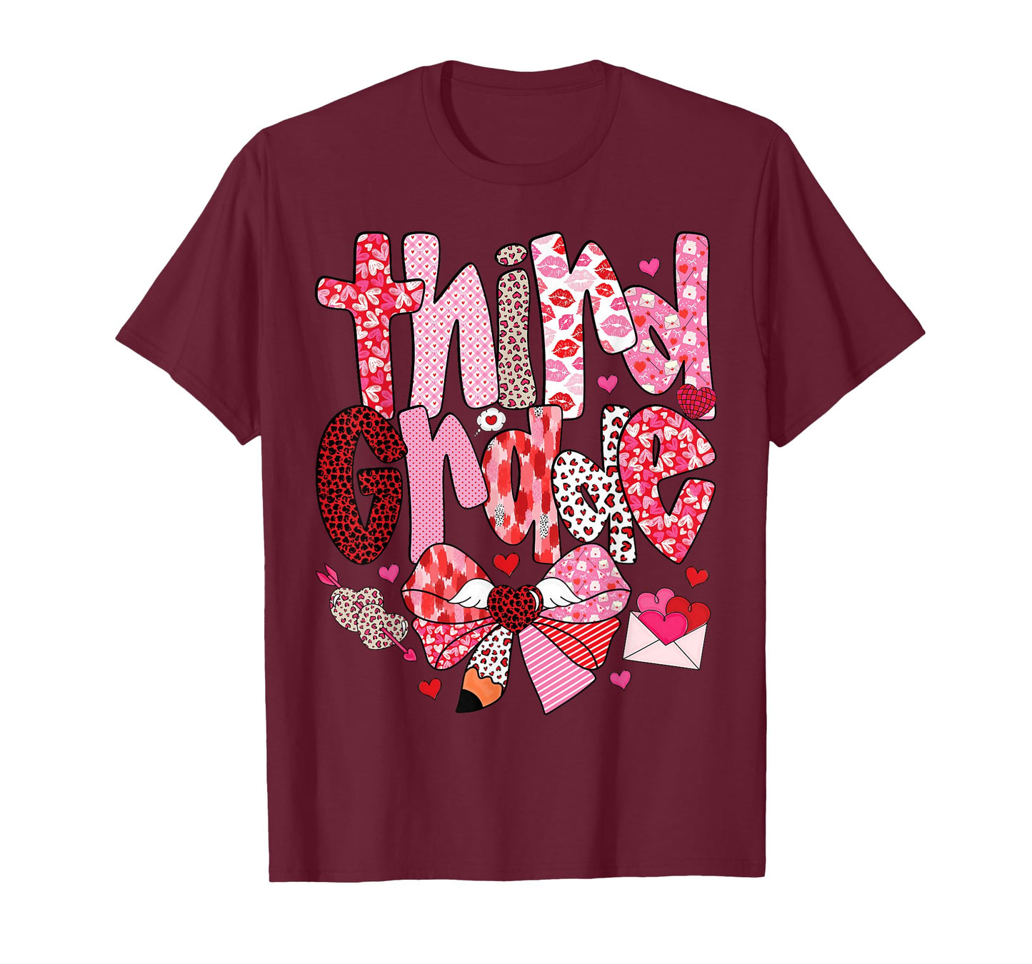 Third Grade Teacher Valentine Design for Classroom Fun T-Shirt