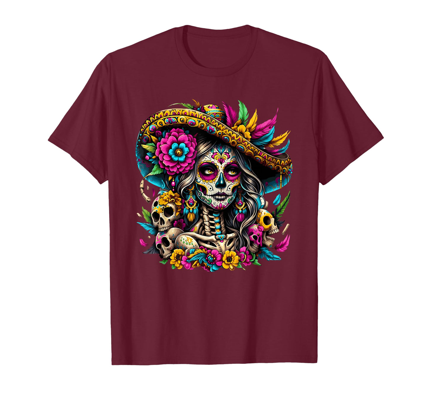 Dia De Los Muertos Mexican Day of The Dead Sugar Skull Women T-Shirt