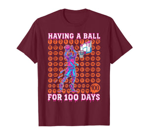 100 Days of School Boys Kids 100th Day Balls Basketball T-Shirt