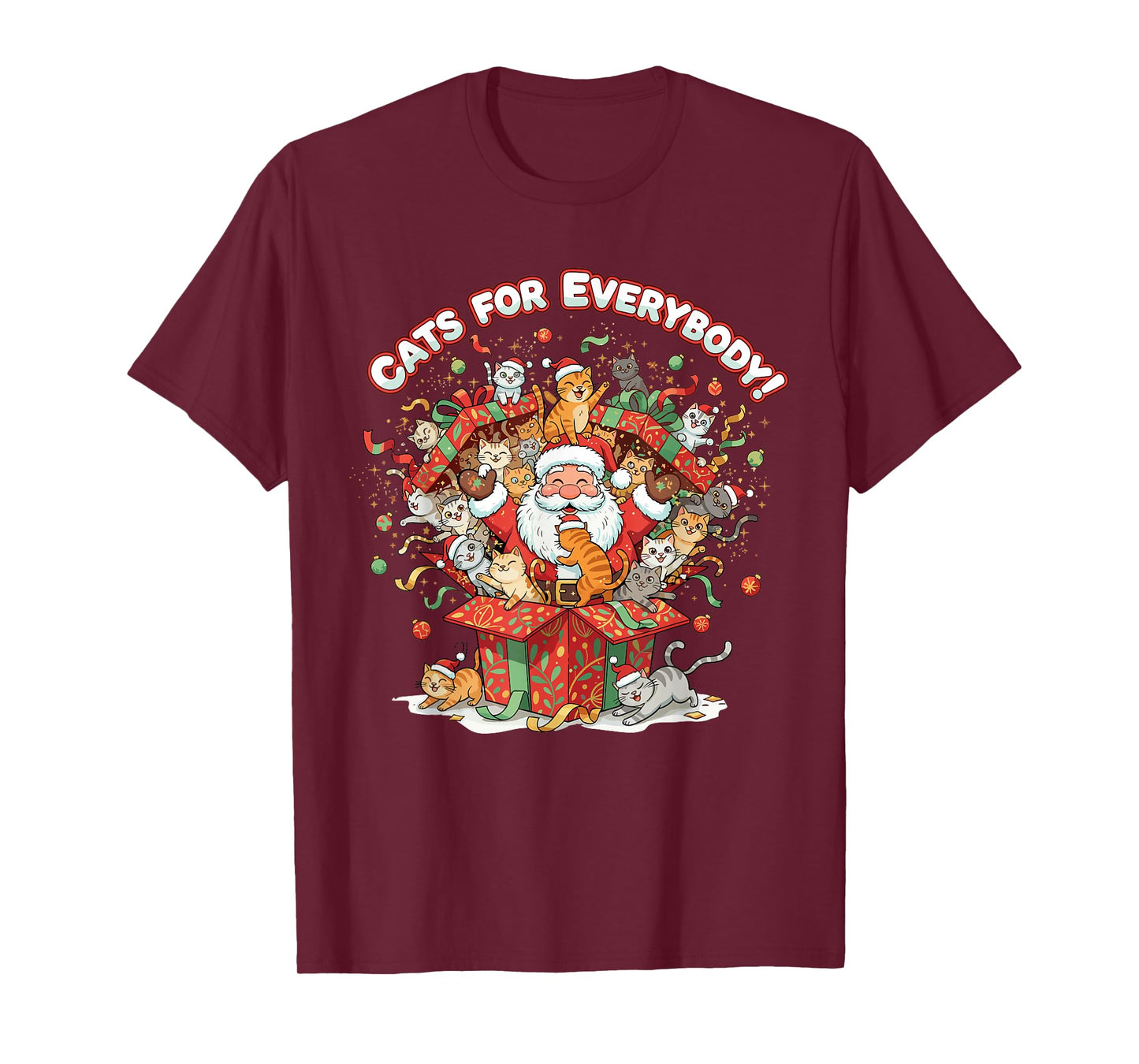Cats for Everybody Christmas Shirt Crazy Santa T-Shirt