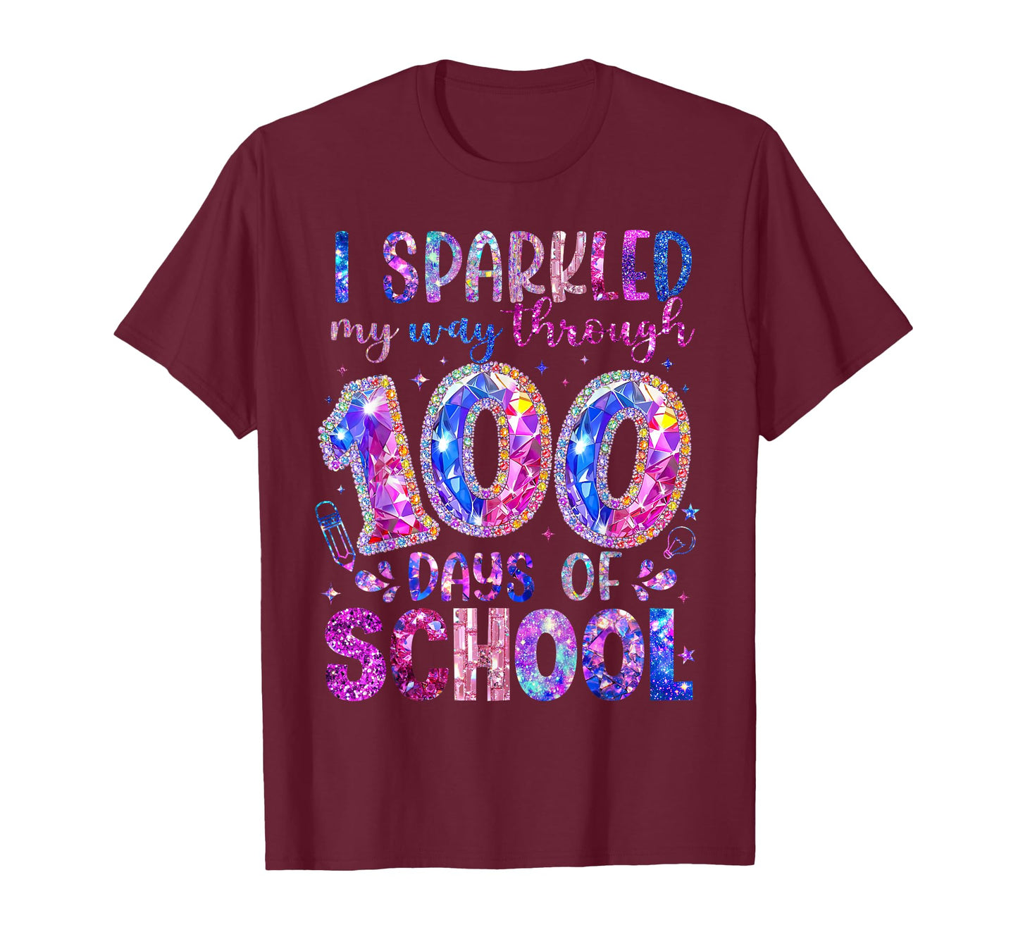 I Sparkler My Way Through 100 Days of School Student Teacher T-Shirt