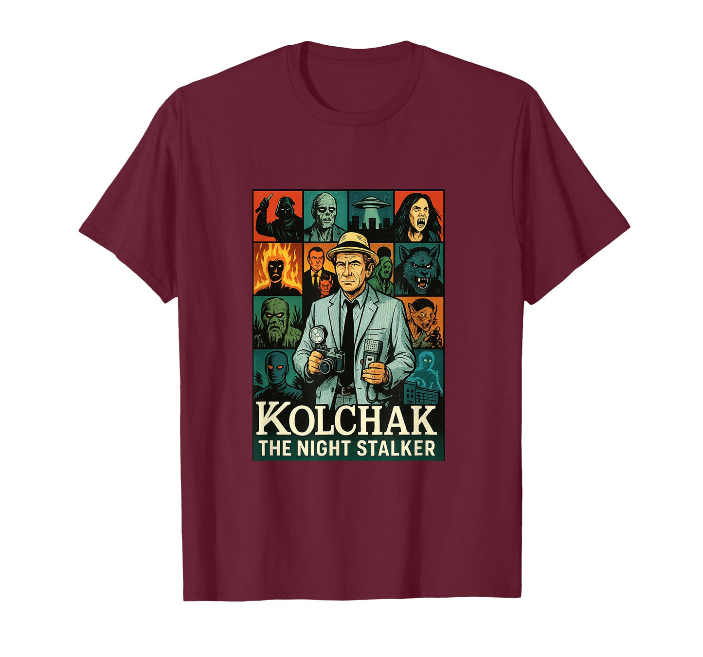 The Night Stalker Complete Episodes Collage Cult Horror T-Shirt