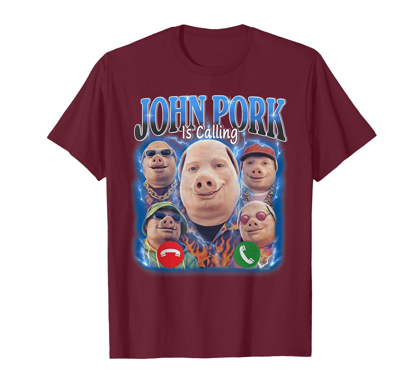 Funny John Pork is Calling Meme Vintage John Pork Bootleg T-Shirt