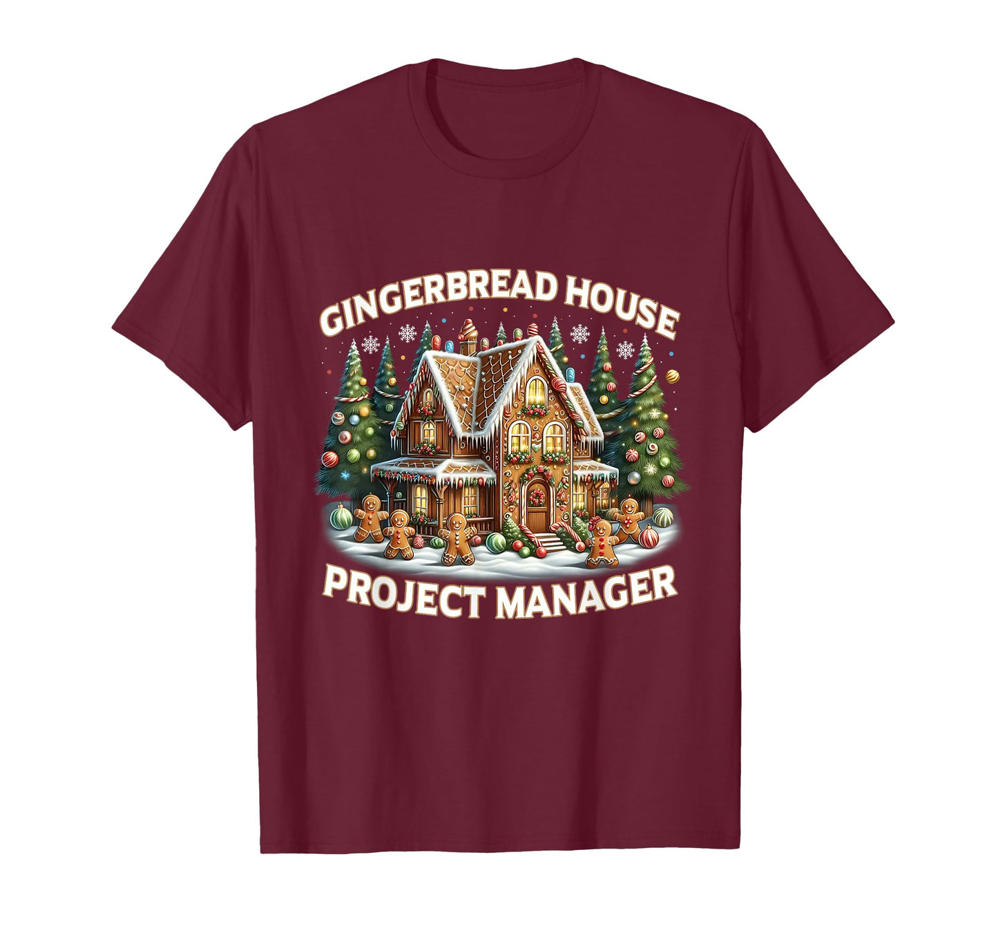 Gingerbread House Project Manager Funny Christmas T-Shirt