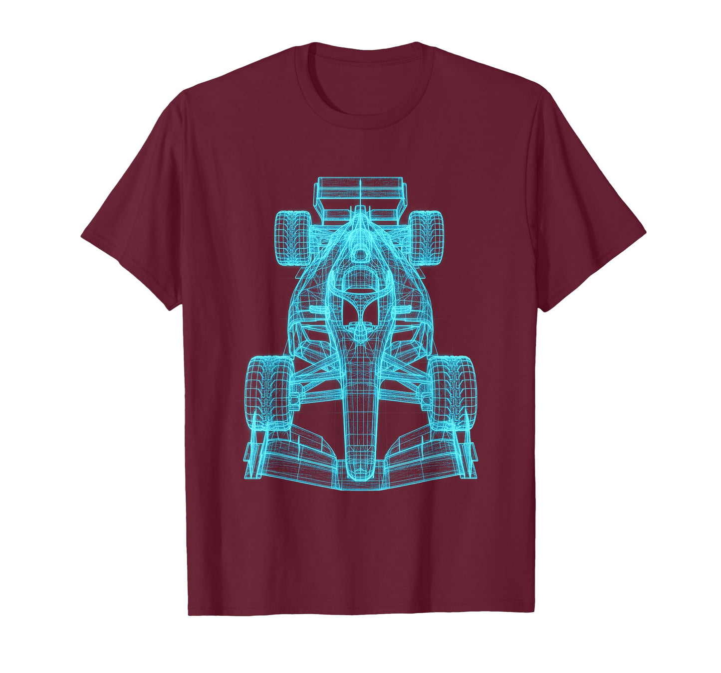 Automotive Blueprint Wireframe Engineering Racing Car T-Shirt