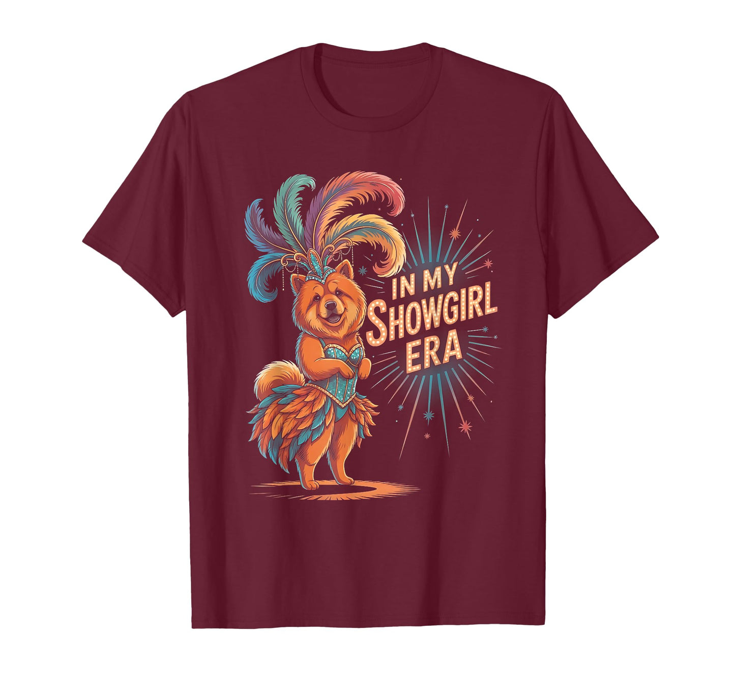 in My Showgirl Era Funny Chow-Chow Design Retro Dog Glam Art T-Shirt
