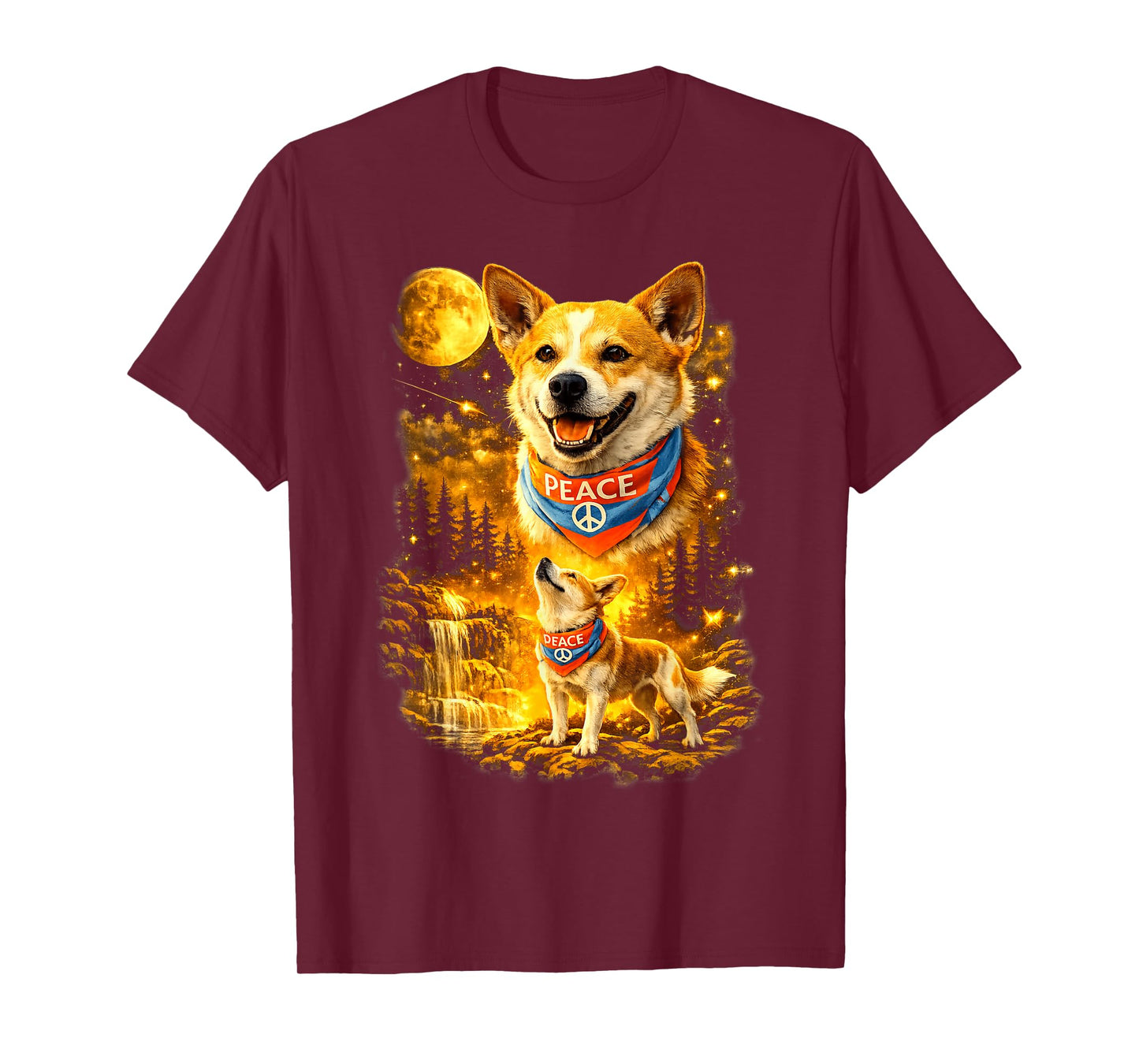 Aloka The Peace Dog Howling to The Moon Vintage T-Shirt