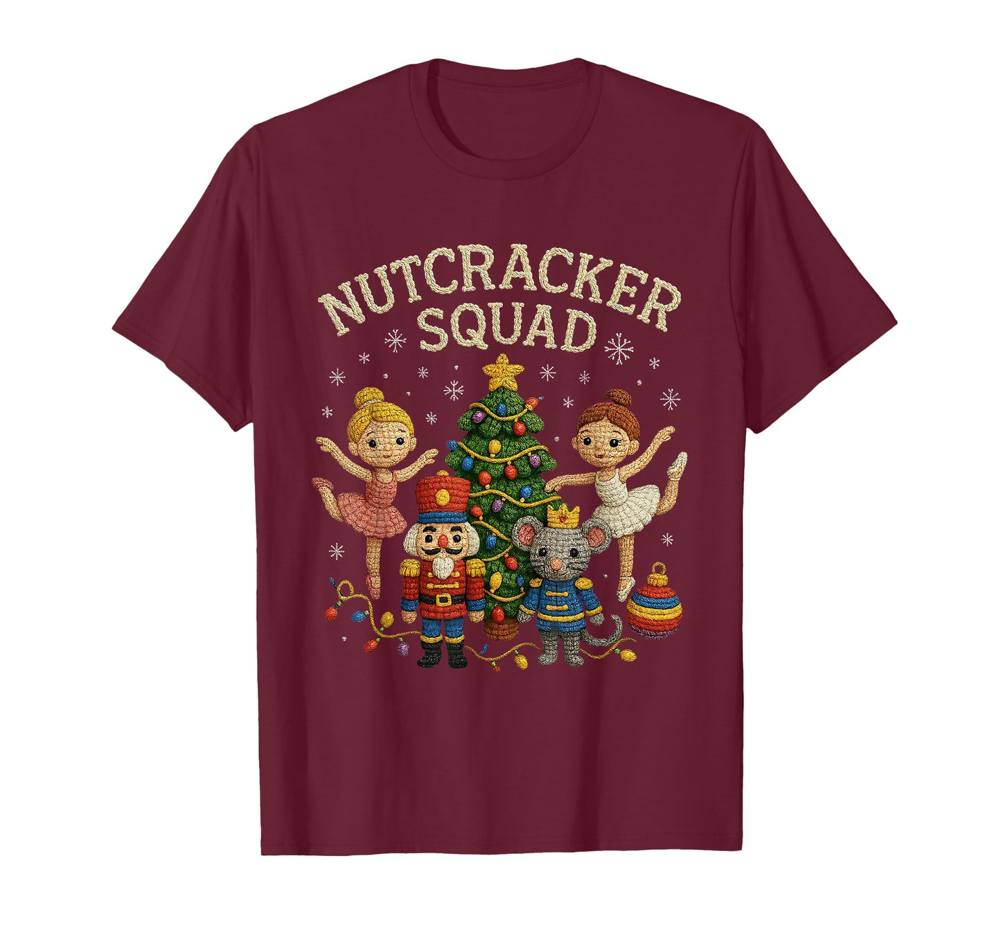 Nutcracker Squad Cute Ballet Christmas Knit Style T-Shirt