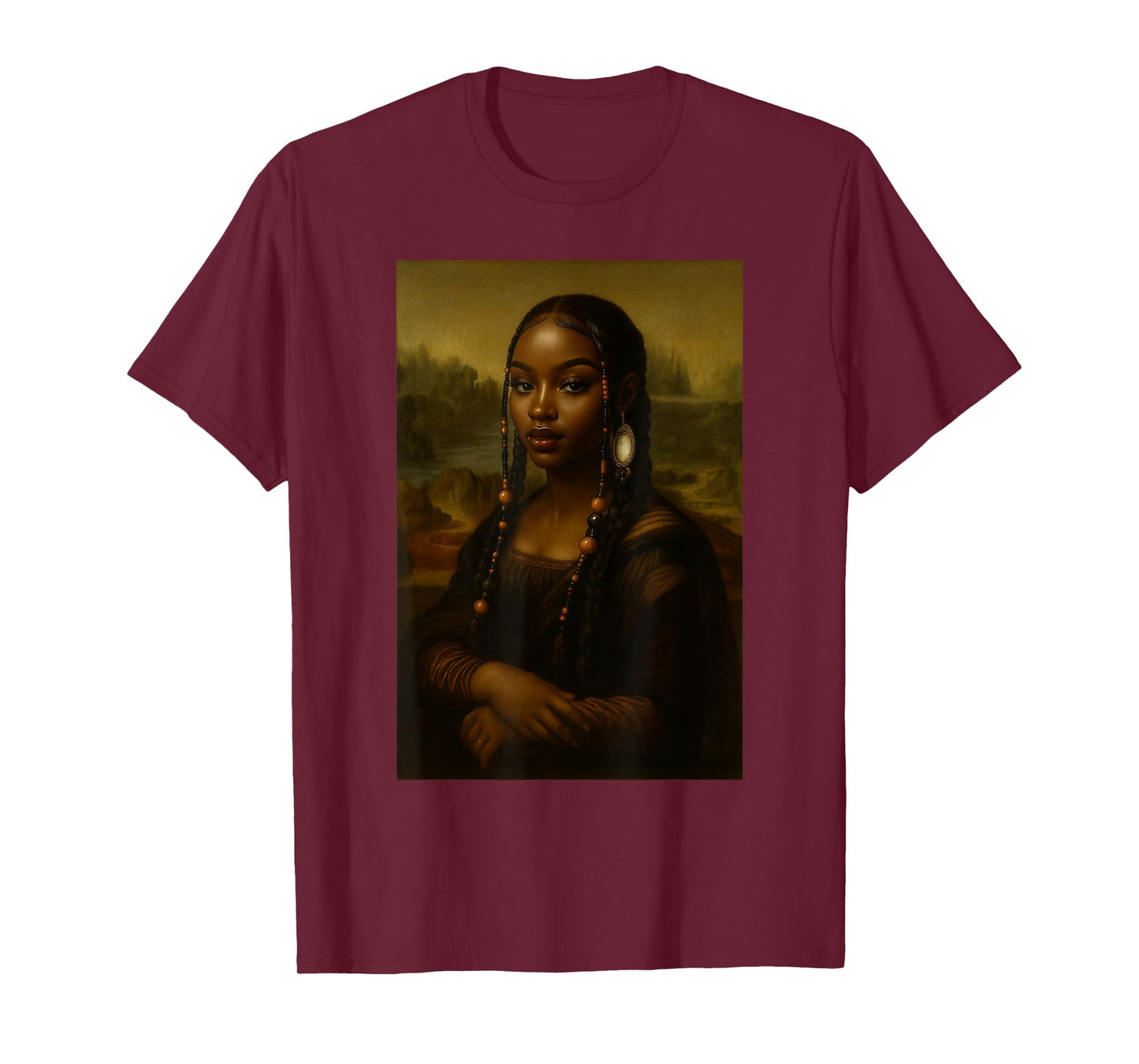 Black Mona Lisa Afro African American Melanin Black History T-Shirt
