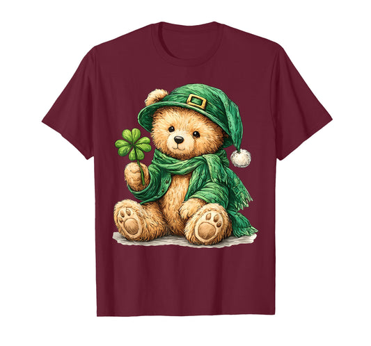 Cute Teddy Bear Leprechaun St Patricks Day Boys Girls Lucky T-Shirt
