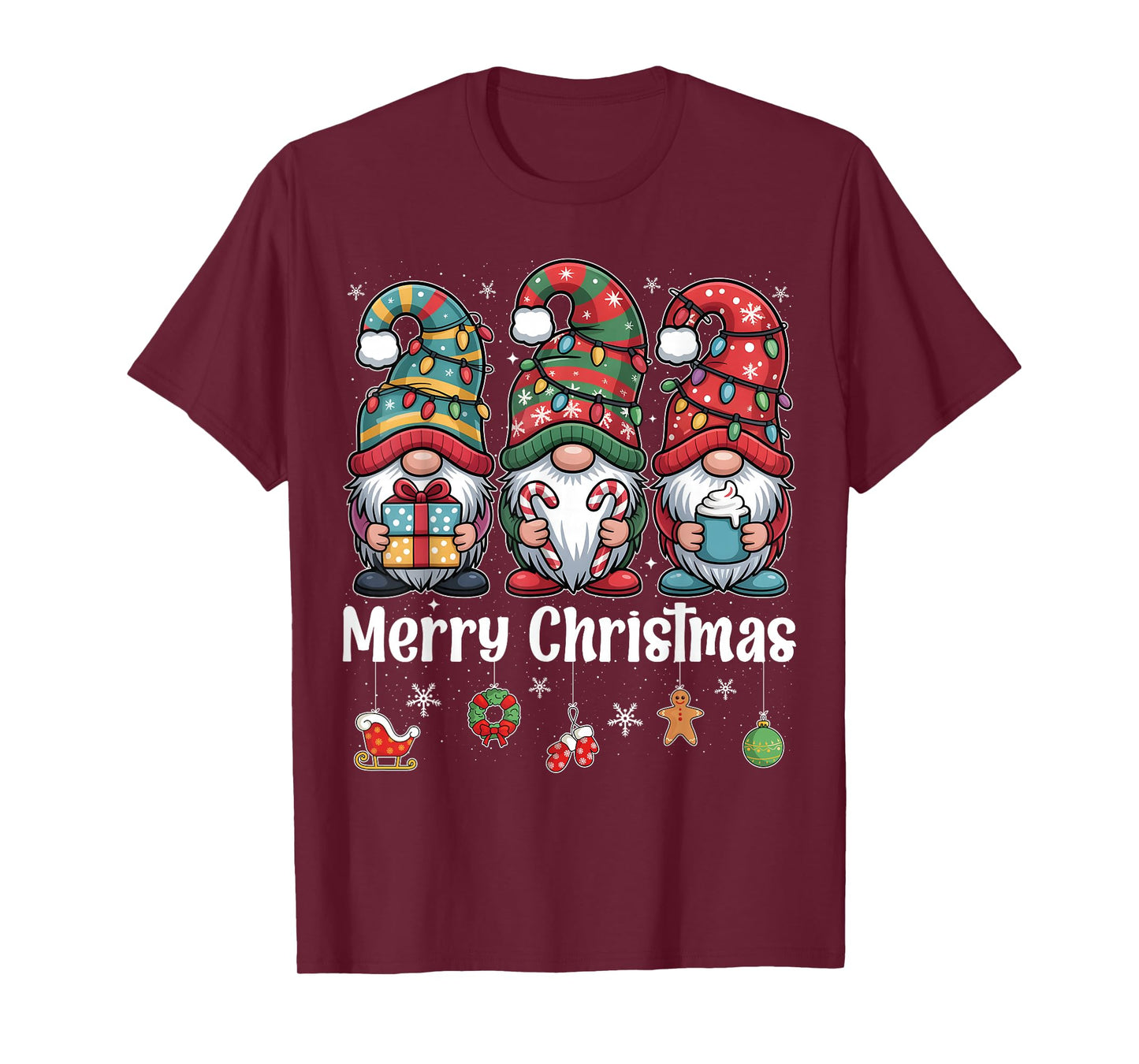 Merry Christmas Gnomes Christmas Lights Xmas Pajamas Family T-Shirt