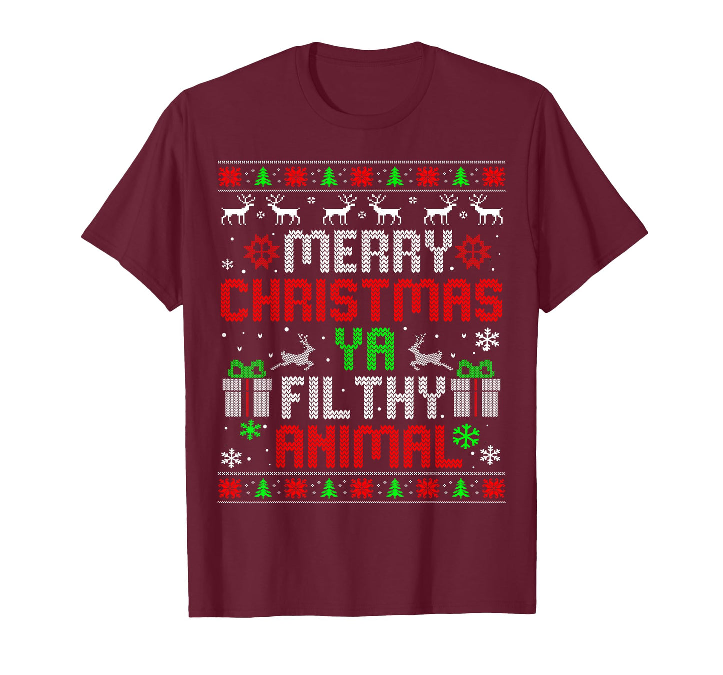 Merry Christmas Animal Filthy Ya Xmas Family Pajama T-Shirt