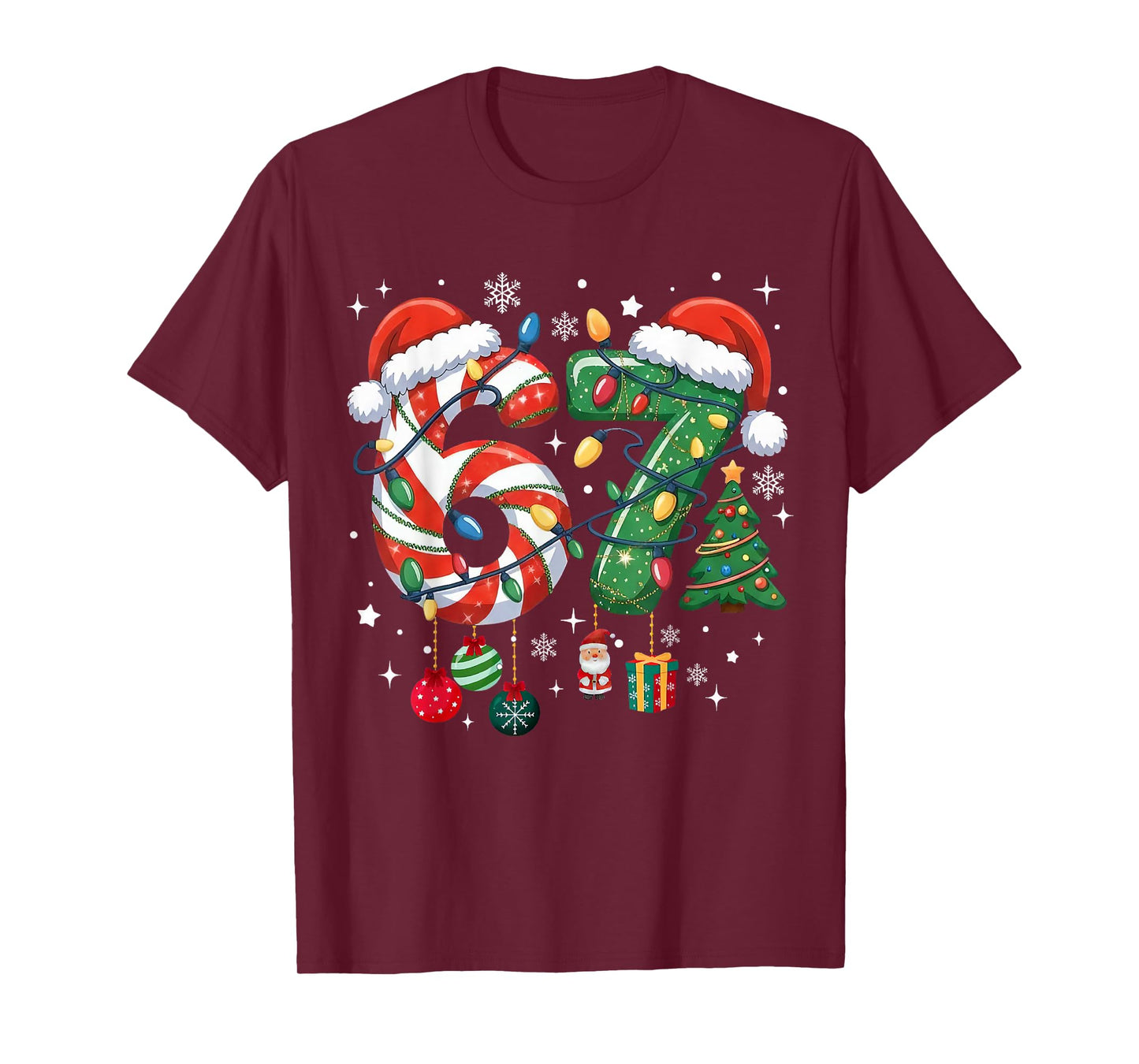 Meme 6 7 Christmas Matching Outfit Six Seven Trendy T-Shirt
