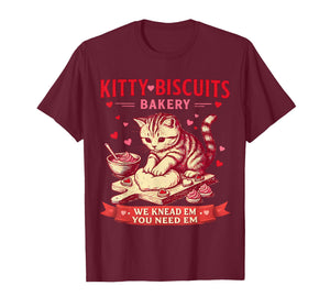 Kitty Biscuits Bakery We Knead Em You Need Em Valentine Cat T-Shirt