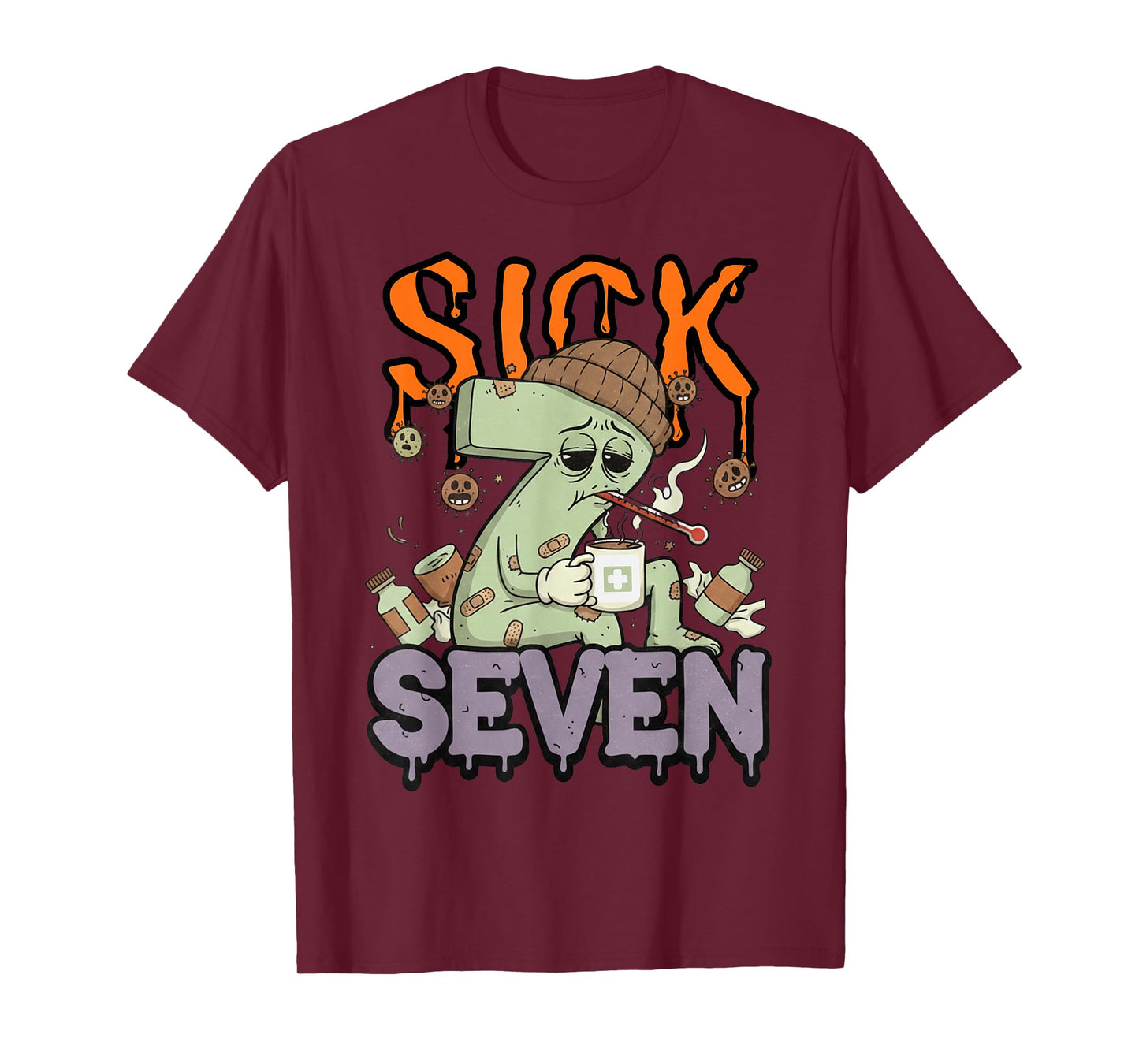 Sick Seven Meme Tee 67 Six Seven Funny Wordplay Halloween T-Shirt
