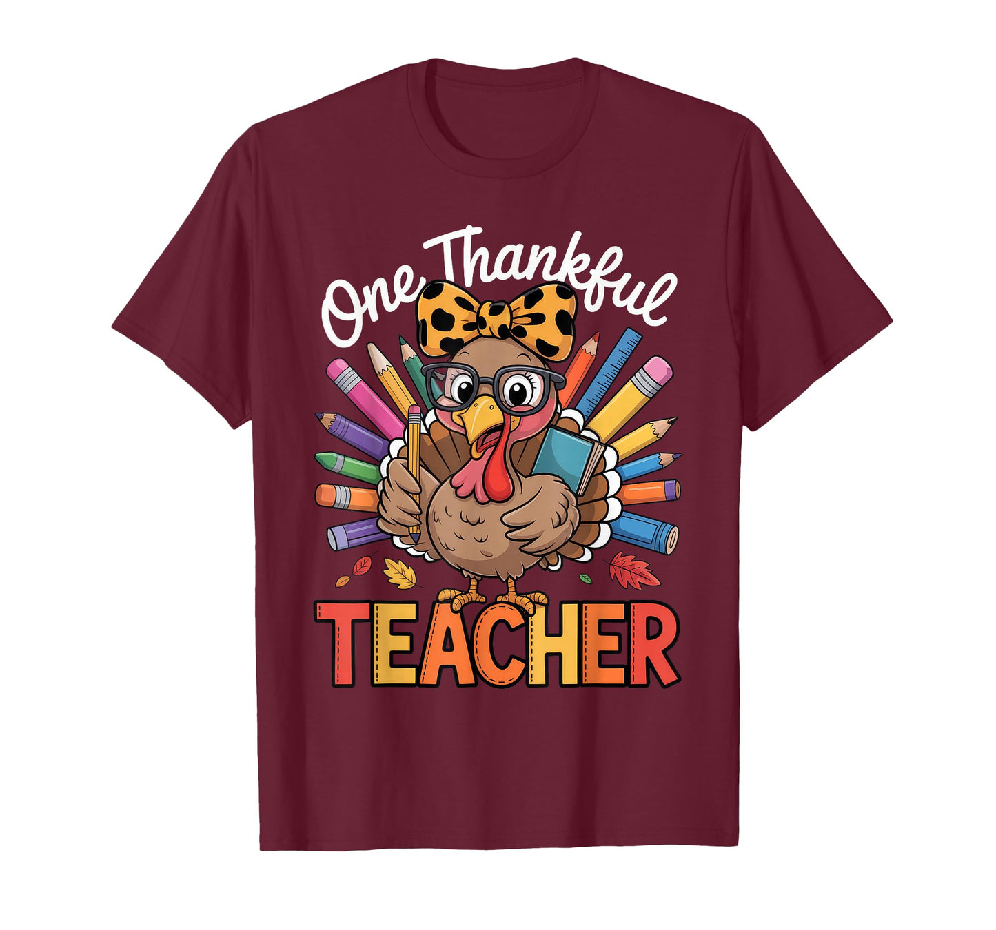 One Thankful Teacher Thanksgiving Turkey T-Shirt