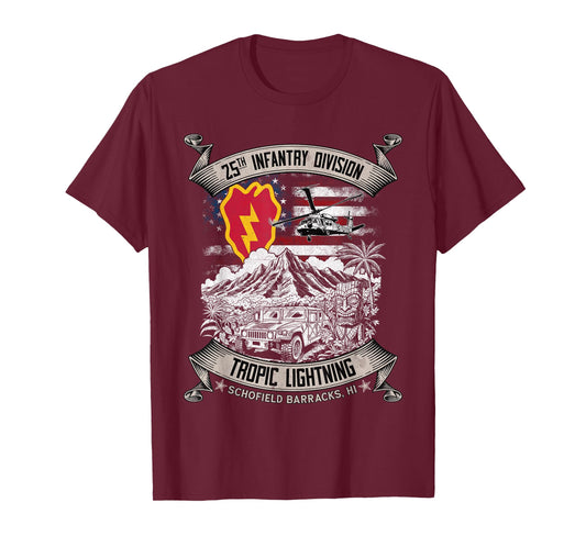 25th Infantry Division Tropic Lightning Hawaii Veteran Gifts T-Shirt
