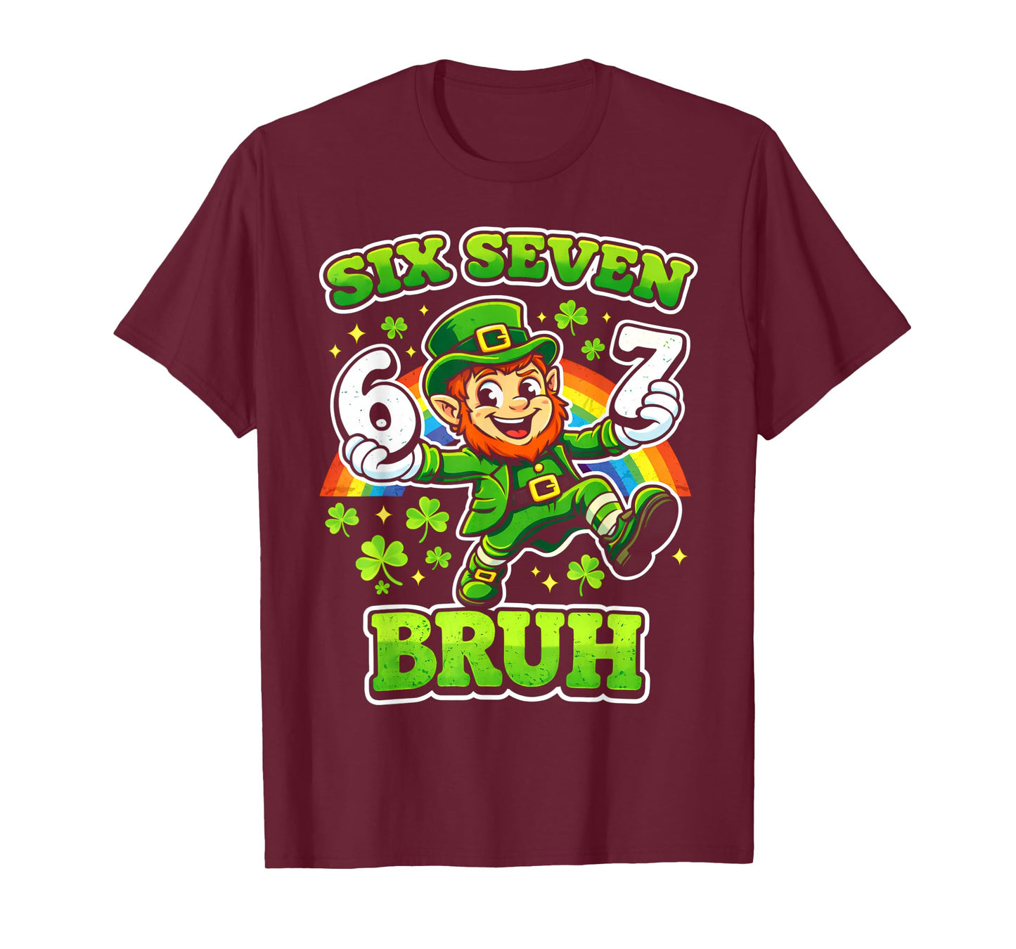 Six Seven 67 Meme Cool St Patrick's Day Teens Boys Girls T-Shirt