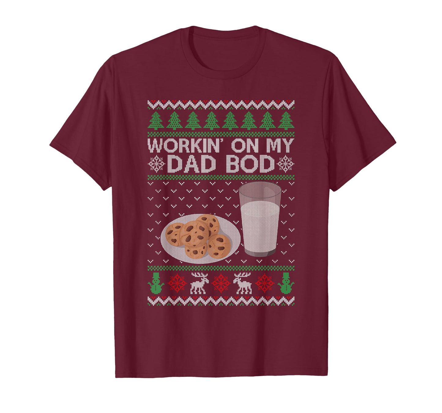 Workin' On My Dad BOD Ugly Christmas Sweater New Mom Dad T-Shirt
